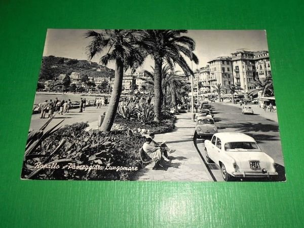 Cartolina Rapallo - Passeggiata lungomare 1965
