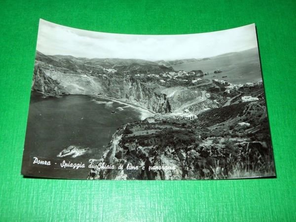 Cartolina Ponza - Spiaggia di Chiaia e panorama 1960 ca