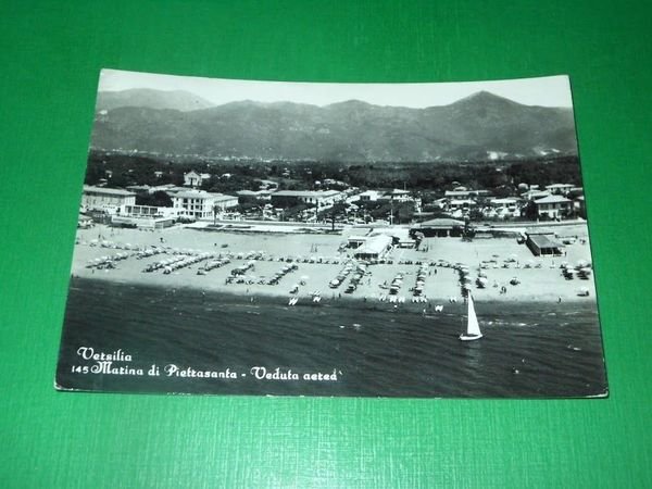 Cartolina Versilia - Marina di Pietrasanta - Veduta aerea 1960 …