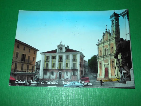 Cartolina Caluso ( Torino ) - Piazza C. Ubertini - …