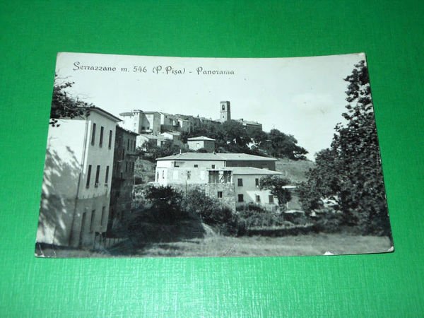 Cartolina Serrazzano ( Pisa ) - Panorama 1957