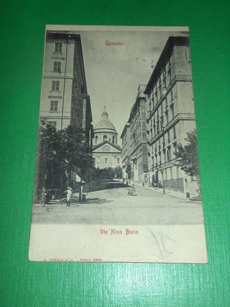 Cartolina Genova - Via Nino Bixio 1903