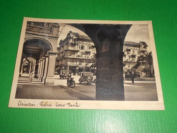 Cartolina Chiavari - Portici Corso Dante 1940 ca