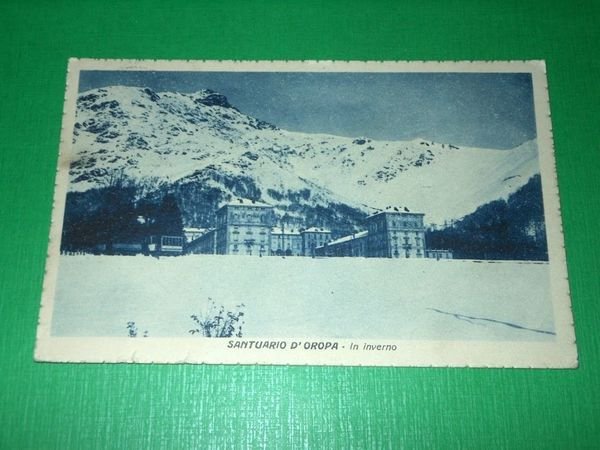 Cartolina Santuario d' Oropa - In inverno 1930 ca