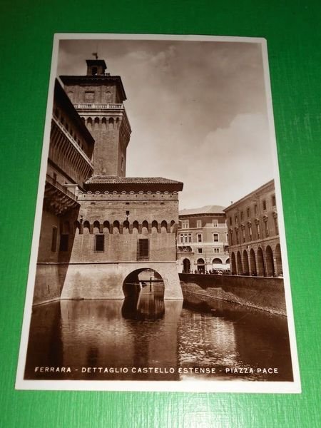 Cartolina Ferrara - Dettaglio Castello Estense - Piazza Pace 1930 …