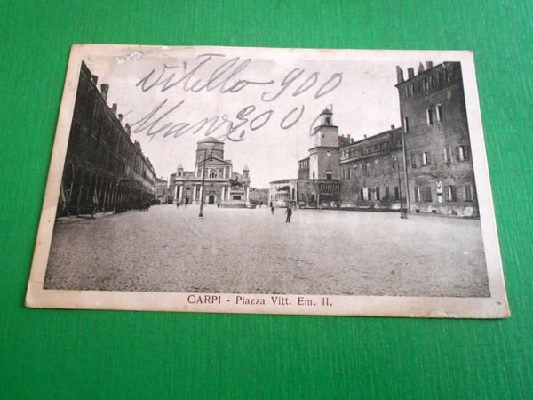Cartolina Carpi - Piazza Vittorio Emanuele II 1923