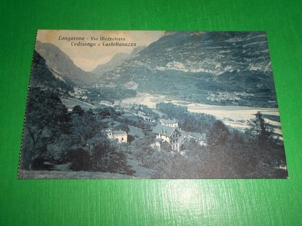 Cartolina Longarone - Via Mezzaterra - Codissago e Castellavazzo 1925 …