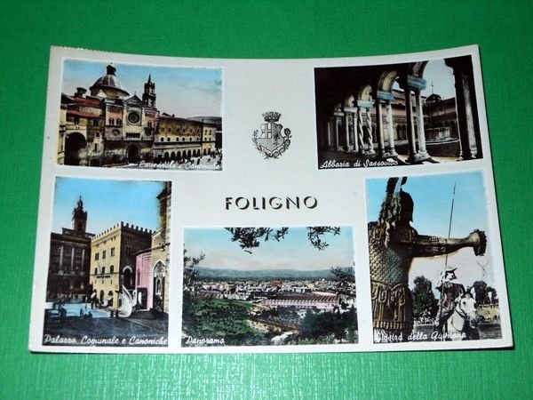 Cartolina Foligno - Vedute diverse 1955