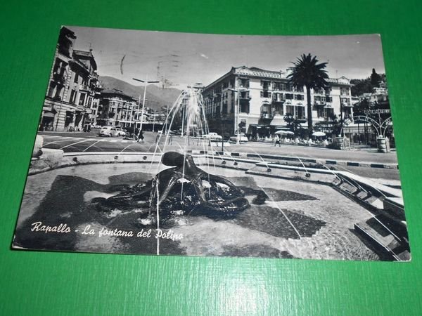Cartolina Rapallo - La fontana del Polipo 1965