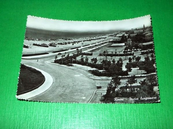 Cartolina Rimini - Nuovo lungomare 1955