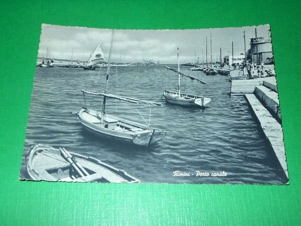 Cartolina Rimini - Porto Canale 1955