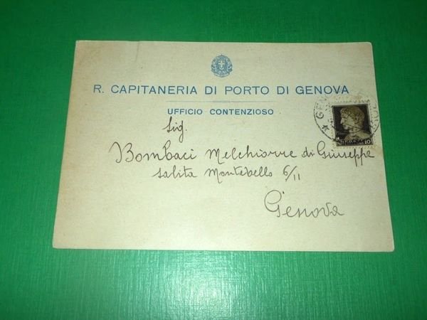 Cartolina Genova - R. Capitaneria di Porto - Ufficio Contenzioso …