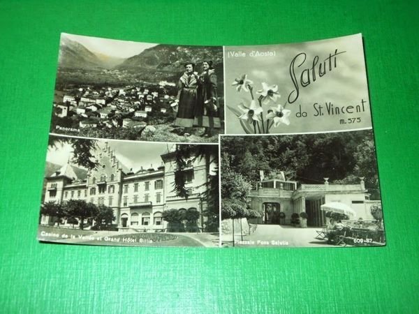 Cartolina Saluti da St. Vincent - Vedute diverse 1952