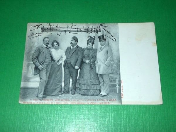 Cartolina Opera Lirica - Ruggero Leoncavallo con gli artisti di …