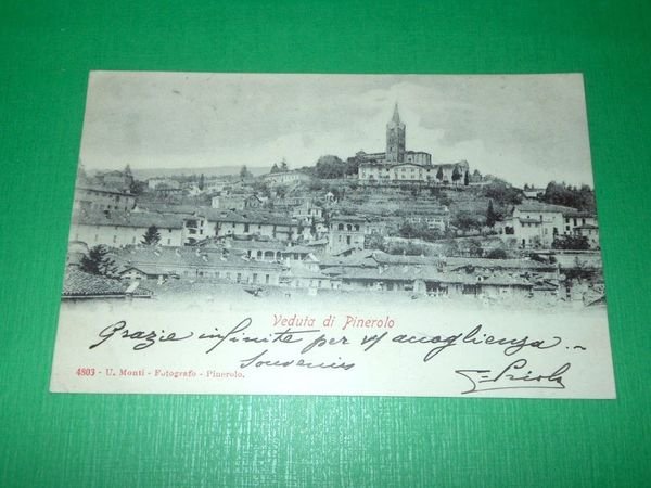 Cartolina Pinerolo ( Torino ) - Panorama 1905