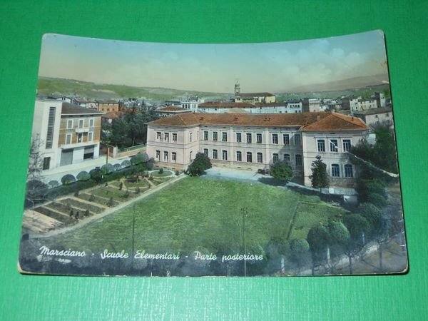 Cartolina Marsciano - Scuole Elementari - Parte posteriore 1955 ca