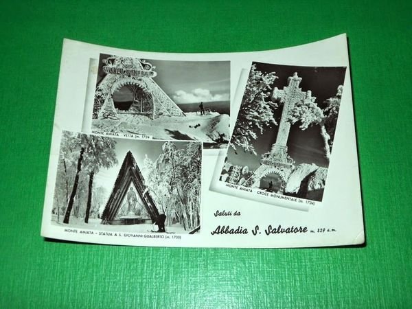 Cartolina Saluti da Abbadia San Salvatore - Vedute diverse 1955 …