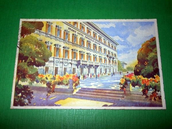 Cartolina Montecatini Terme - Gran Hotel Croce di Malta 1933