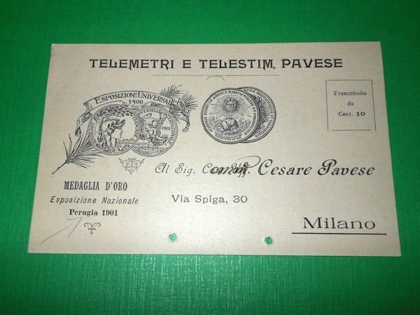 Cartolina Pubblicità - Telemetri e Telestim Pavese 1910 ca