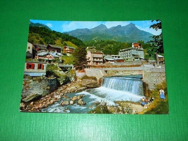Cartolina Valsesia - Alagna - Ponte sul fiume Sesia 1971