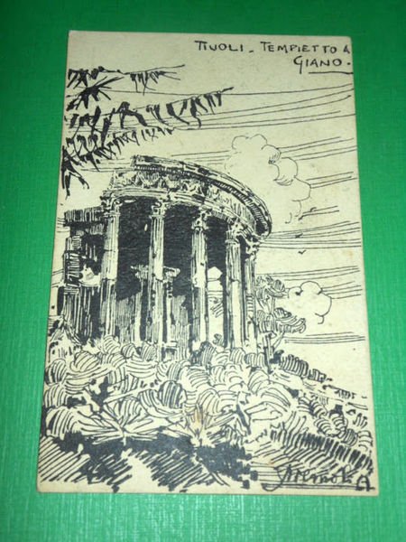 Cartolina Tivoli - Tempietto a Giano 1914