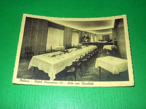 Cartolina Milano - Hotel Commercio - Sala per Banchetti 1950 …