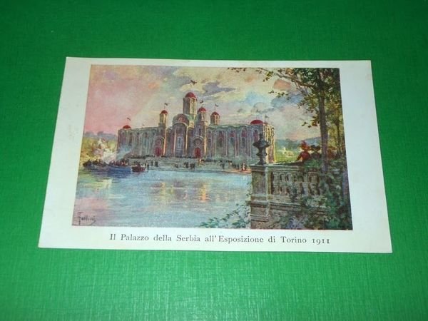 Cartolina Esposizione di Torino 1911 - Il Palazzo della Serbia