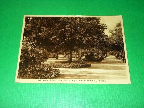 Cartolina Ariano Irpino - Viali della Villa Comunale 1935 ca