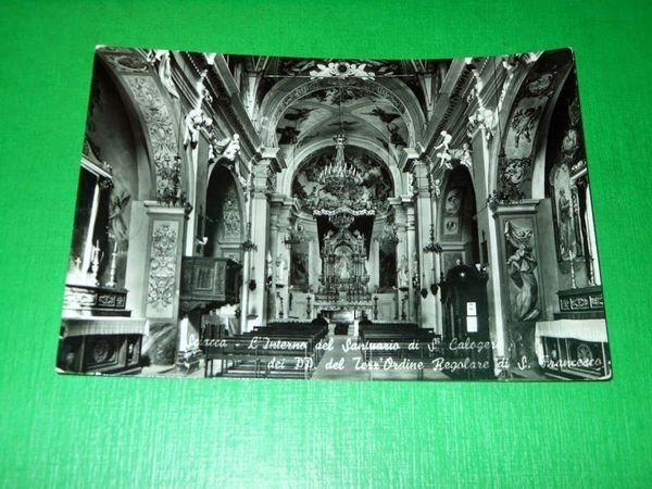 Cartolina Sciacca - L'interno del Santuario di S. Calogero 1958