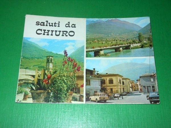 Cartolina Saluti da Chiuro - Vedute diverse 1971