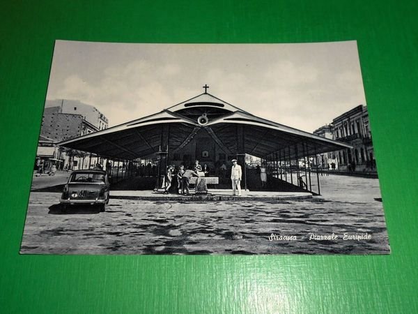 Cartolina Siracusa - Piazzale Euripide 1955 ca