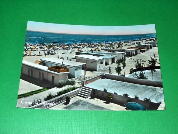 Cartolina Cervia - La spiaggia 1960