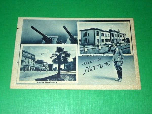 Cartolina Saluti da Nettuno - Comando Caserma Piave - Piazza …