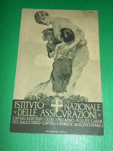 Cartolina Pubblicità Istituto Nazionale delle Assicurazioni 1918