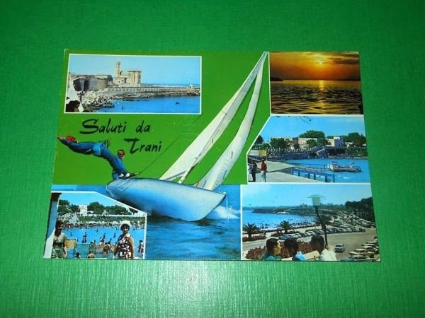 Cartolina Saluti da Trani - Vedute diverse 1967