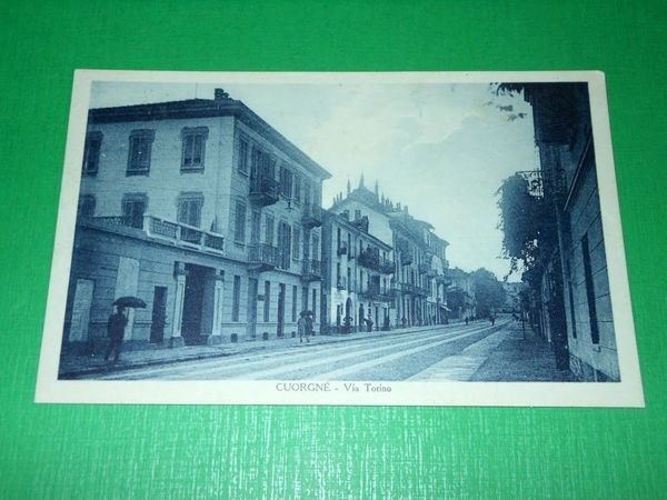 Cartolina Cuorgnè - Corso Torino 1925 ca