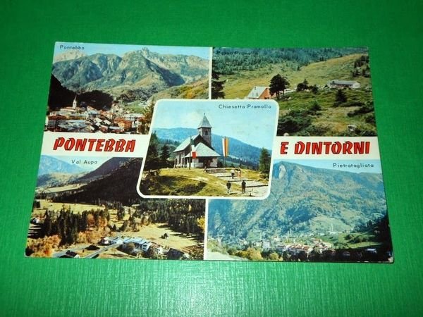 Cartolina Pontebba e dintorni - Vedute diverse 1973 | Immagine principale