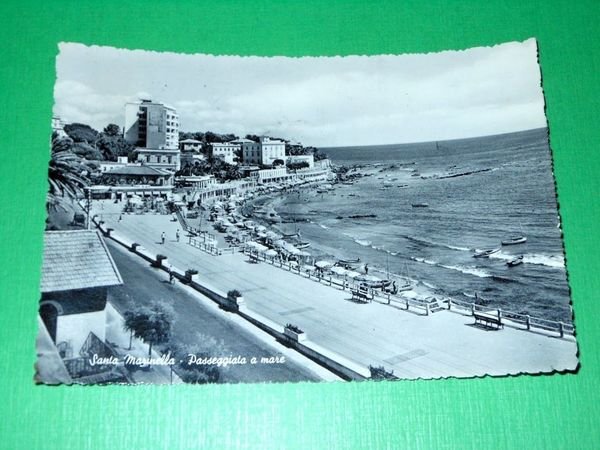 Cartolina Santa Marinella - Passeggiata a mare 1958 | Immagine principale