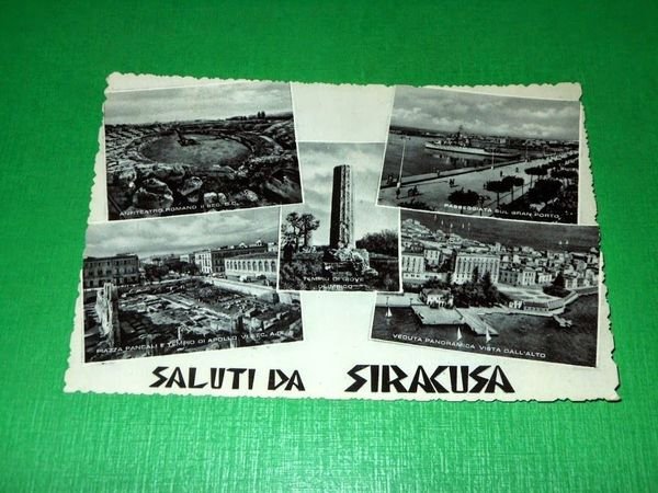 Cartolina Saluti da Siracusa - Vedute diverse 1956