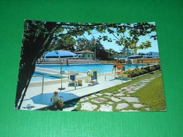 Cartolina Lesa - Lago Maggiore - La piscina riscaldata 1978
