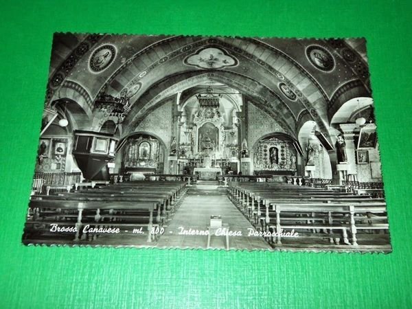 Cartolina Brosso Canavese - Interno Chiesa Parrocchiale 1967