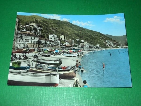 Cartolina Savona - Spiaggia di levante 1961
