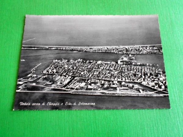 Cartolina Veduta aerea di Chioggia e Lido di Sottomarina 1955 …