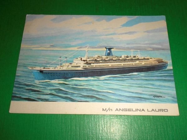 Cartolina Marina Navigazione Navi - M/N Angelina Lauro 1960 ca