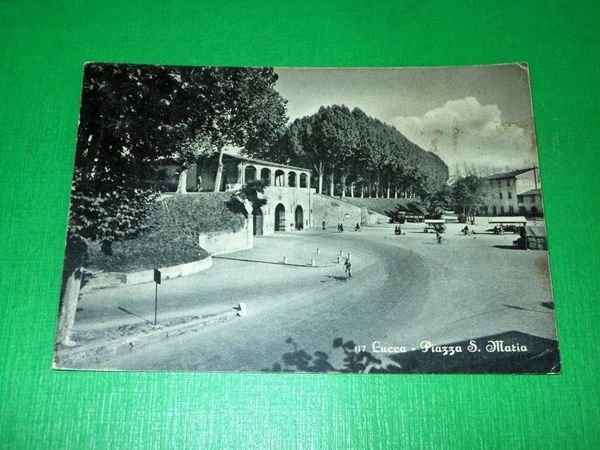 Cartolina Lucca - Piazza S. Maria 1955 ca | Immagine principale