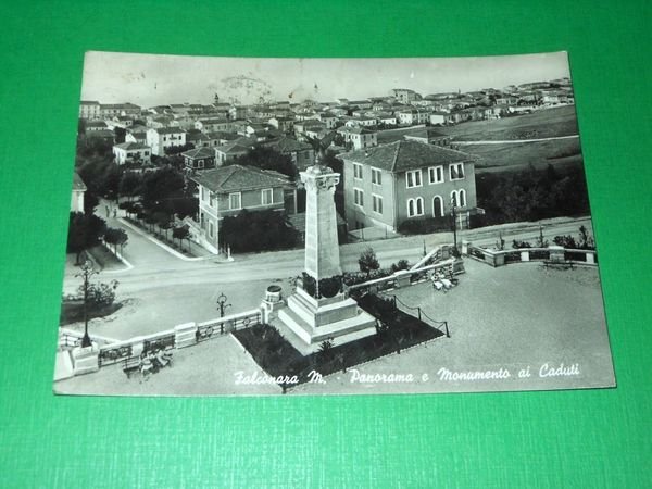 Cartolina Falconara Marittima - Panorama e Monumento ai Caduti 1949 | Immagine principale