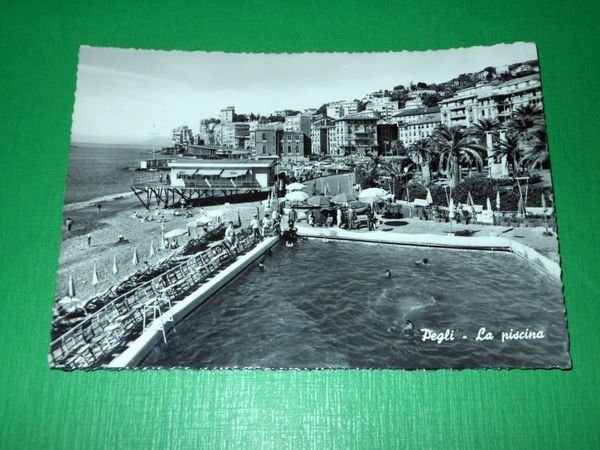 Cartolina Genova Pegli - La piscina 1959