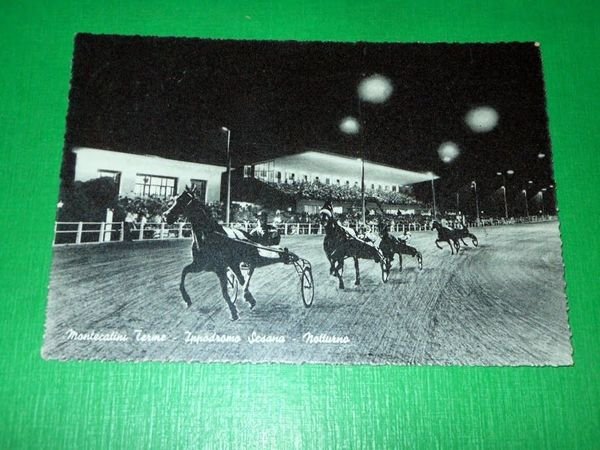 Cartolina Montecatini Terme - Ippodromo Sesana - Notturno 1960