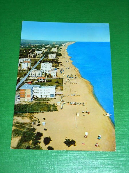 Cartolina Lido di Jesolo - La spiaggia dall' aereo 1962