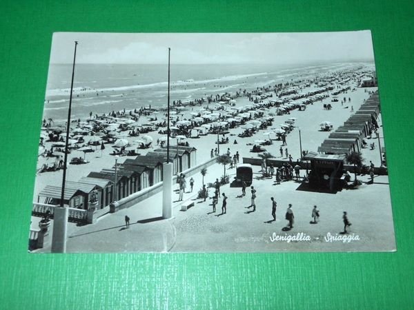 Cartolina Senigallia - Spiaggia 1954